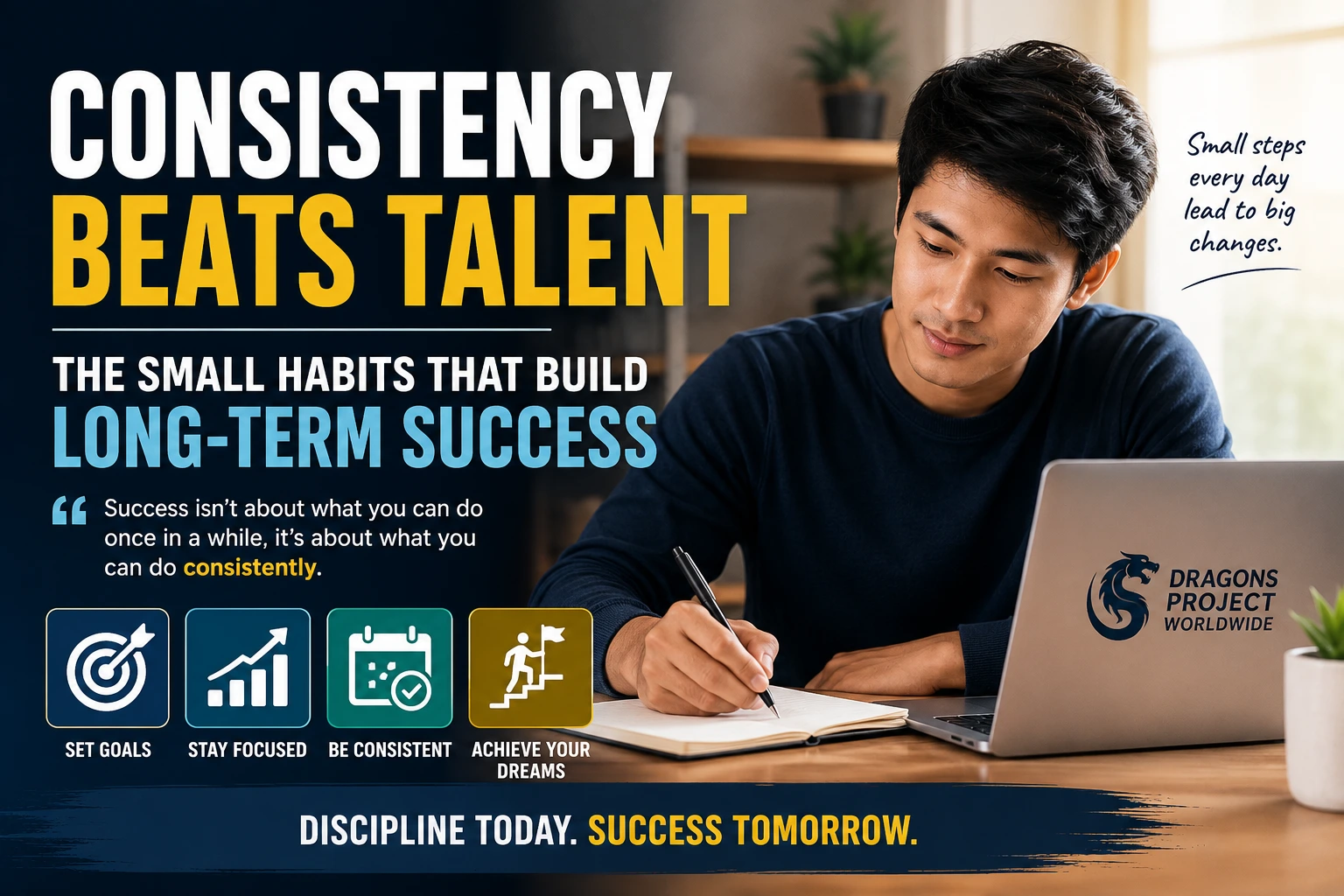 Young Filipino professional building consistent daily habits for personal growth and career development.